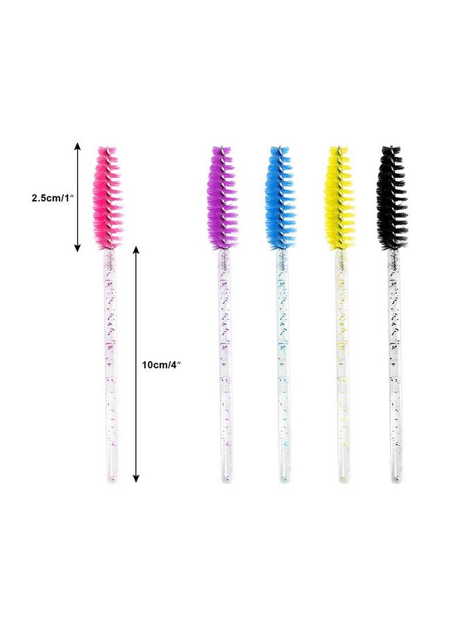 200 Pcs Disposable Crystal Eyelash Mascara Brushes Wands For Eye Lash Extension Eyebrow And Makeup (Black)