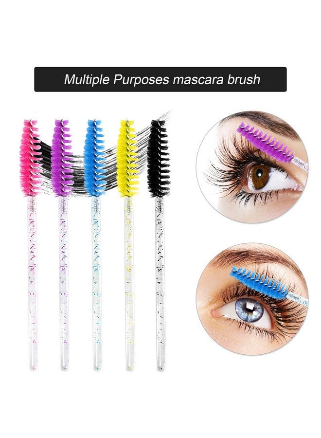 200 Pcs Disposable Crystal Eyelash Mascara Brushes Wands For Eye Lash Extension Eyebrow And Makeup (Black)