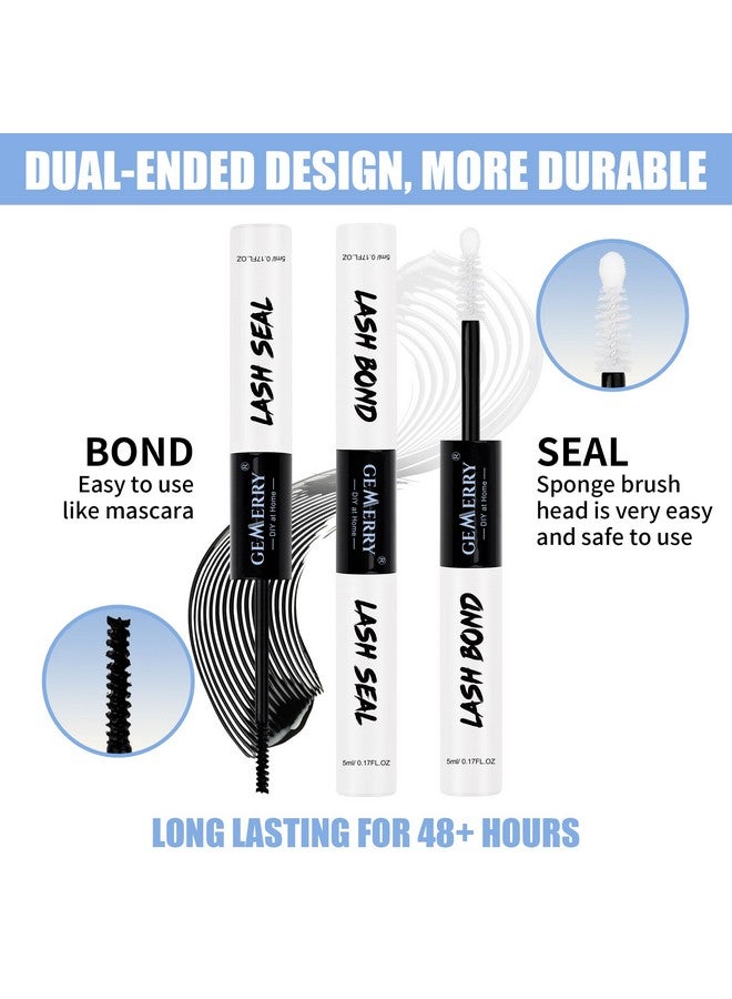 Bond And Seal Lash Glue Lash Bond And Seal Waterproof Lash Clusters Glue Individual Lash Glue Eyelash Glue For Diy Eyelash Extensions Black Longlasting 23 Days Overnighter Beginner(10Ml)