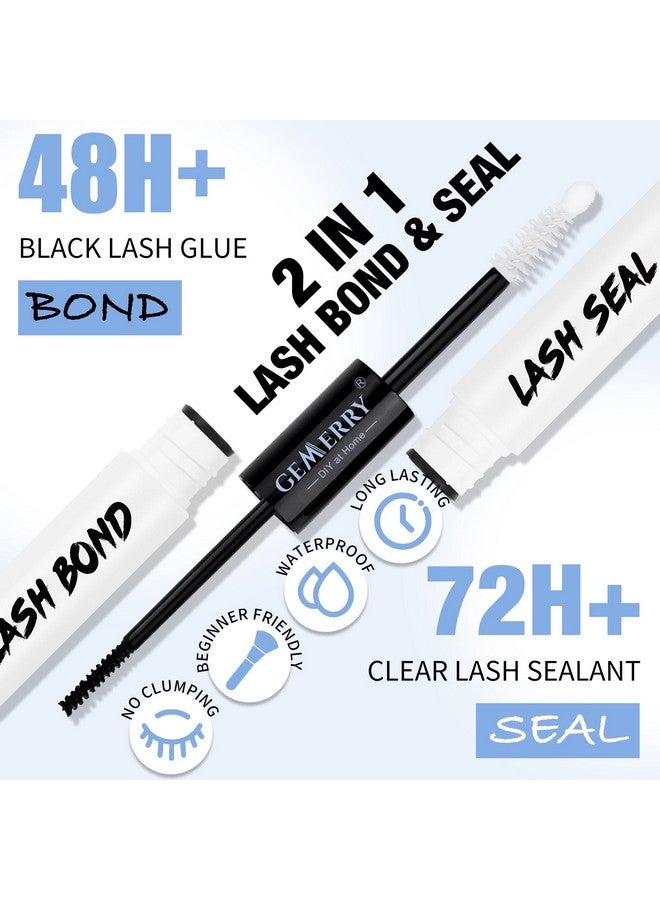 Bond And Seal Lash Glue Lash Bond And Seal Waterproof Lash Clusters Glue Individual Lash Glue Eyelash Glue For Diy Eyelash Extensions Black Longlasting 23 Days Overnighter Beginner(10Ml)