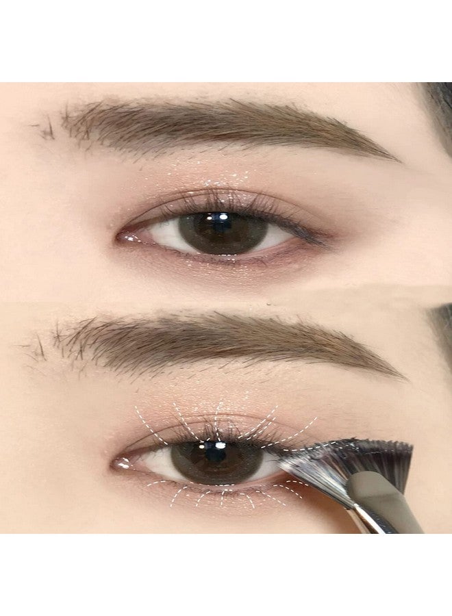 Fan Mascara Brushes Eyelash Eyebrow Brush Makeup Brush Eye Lashes Makeup Tools Eyelash Brush Eyebrow Brush Eye Shadow Brush2Pcs (Wooden Handle)