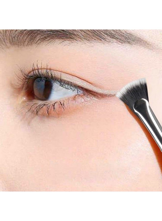 Fan Mascara Brushes Eyelash Eyebrow Brush Makeup Brush Eye Lashes Makeup Tools Eyelash Brush Eyebrow Brush Eye Shadow Brush2Pcs (Wooden Handle)