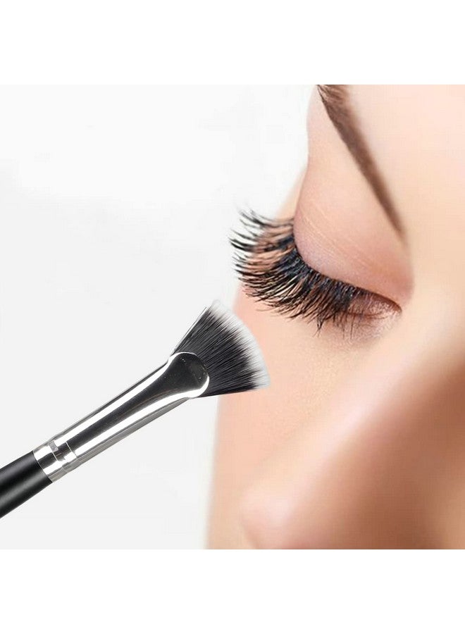 Fan Mascara Brushes Eyelash Eyebrow Brush Makeup Brush Eye Lashes Makeup Tools Eyelash Brush Eyebrow Brush Eye Shadow Brush2Pcs (Wooden Handle)