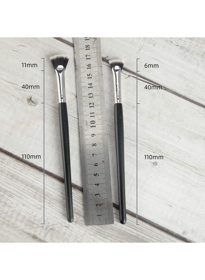 Fan Mascara Brushes Eyelash Eyebrow Brush Makeup Brush Eye Lashes Makeup Tools Eyelash Brush Eyebrow Brush Eye Shadow Brush2Pcs (Wooden Handle)