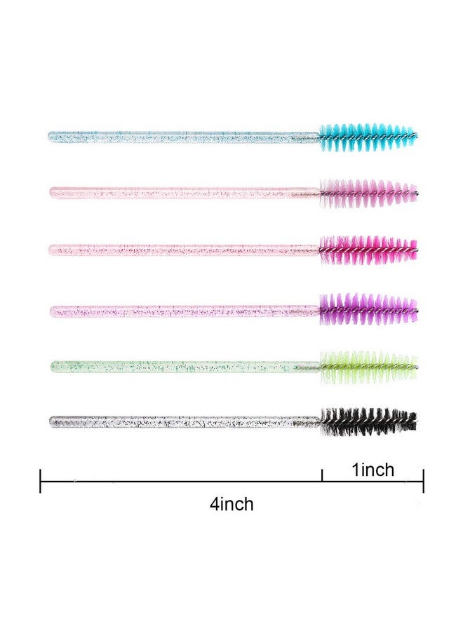 300 Pcs Disposable Mascara Brushes Crystal Eyelash Brushes Mascara Wands Applicator Eyelash Extensions Makeup Tools Eyebrow Brush (Crystal Multicolor)