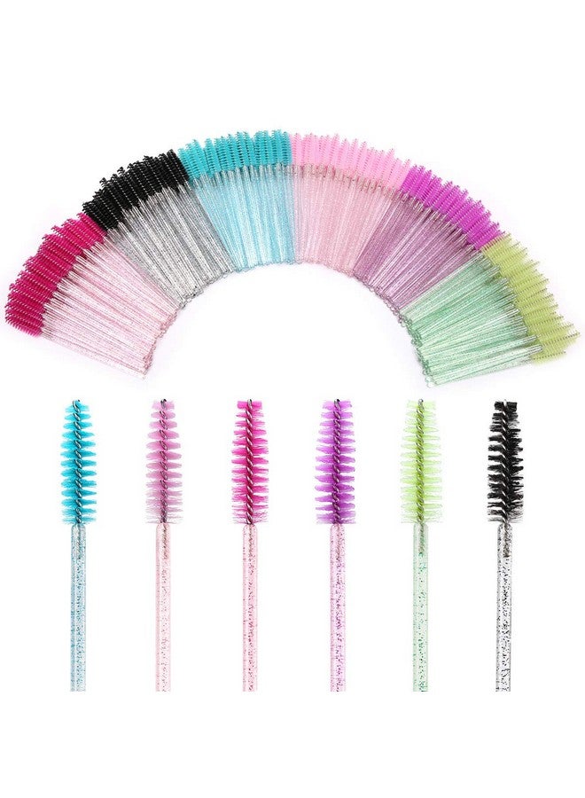 300 Pcs Disposable Mascara Brushes Crystal Eyelash Brushes Mascara Wands Applicator Eyelash Extensions Makeup Tools Eyebrow Brush (Crystal Multicolor)