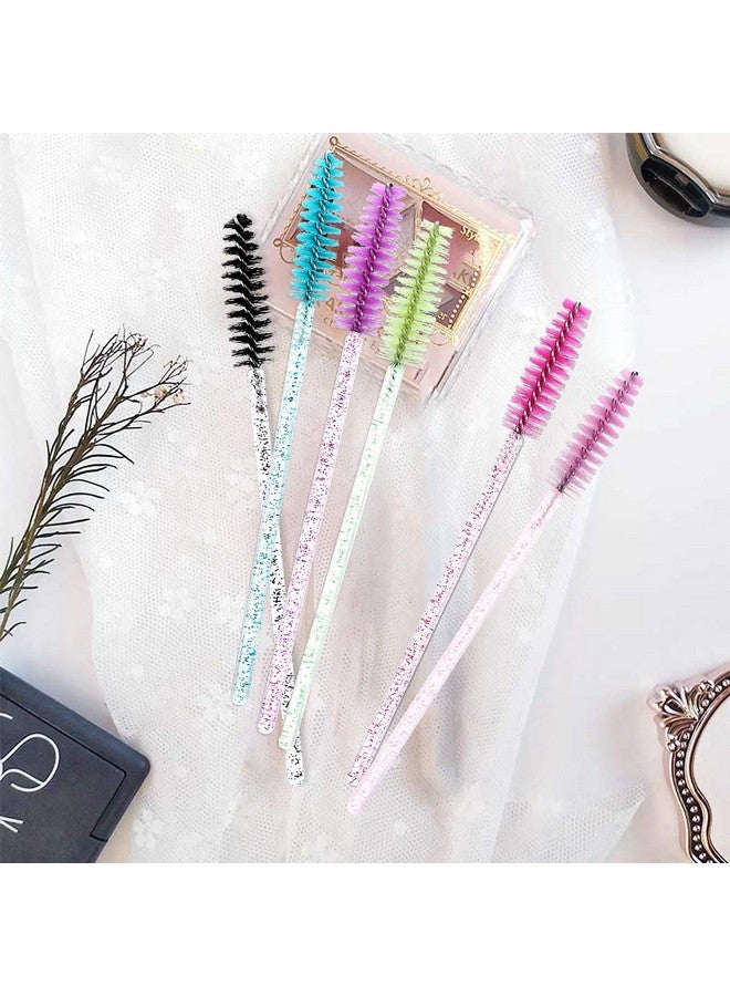 300 Pcs Disposable Mascara Brushes Crystal Eyelash Brushes Mascara Wands Applicator Eyelash Extensions Makeup Tools Eyebrow Brush (Crystal Multicolor)