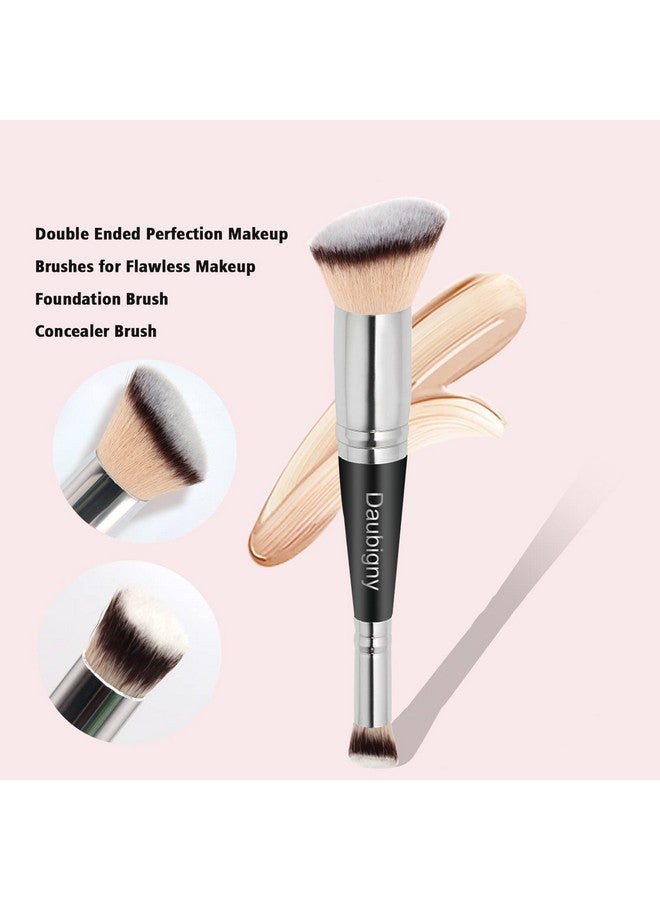 Makeup Brushes Dualended Foundation Brush Concealer Brush Perfect For Any Look Premium Luxe Hair Rounded Taperd Flawless Brush Ideal For Liquid Cream Powderblendingconcealer(Angled)