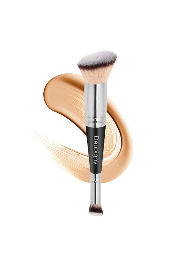 Makeup Brushes Dualended Foundation Brush Concealer Brush Perfect For Any Look Premium Luxe Hair Rounded Taperd Flawless Brush Ideal For Liquid Cream Powderblendingconcealer(Angled)