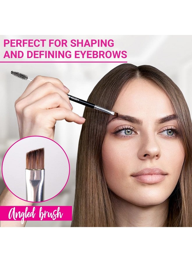 Eyebrow Brush Duo By Keshimapremium Quality Angled Eye Brow Brush And Eyebrow Spoolie