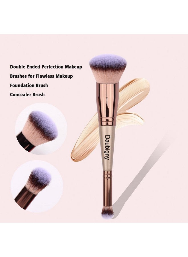 Makeup Brushes Dualended Foundation Brush Concealer Brush Perfect For Any Look Premium Luxe Hair Rounded Taperd Flawless Brush Ideal For Liquid Cream Powderblending Buffingconcealer