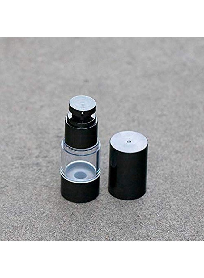 2Pcs Black Empty Refillable Plastic Airless Pump Bottle Airless Vacuum Pump Cream Lotion Make Up Bottle Jars Toiletries Liquid Container Lightweight Leak Proof For Home And Travel Use(30Ml1Oz)