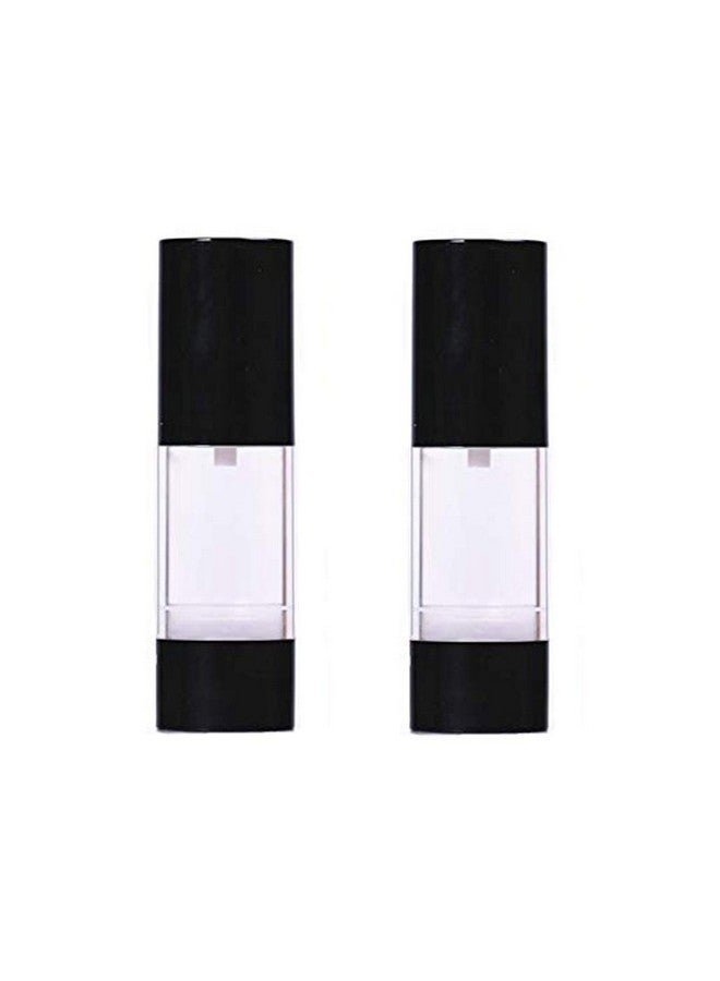 2Pcs Black Empty Refillable Plastic Airless Pump Bottle Airless Vacuum Pump Cream Lotion Make Up Bottle Jars Toiletries Liquid Container Lightweight Leak Proof For Home And Travel Use(30Ml1Oz)