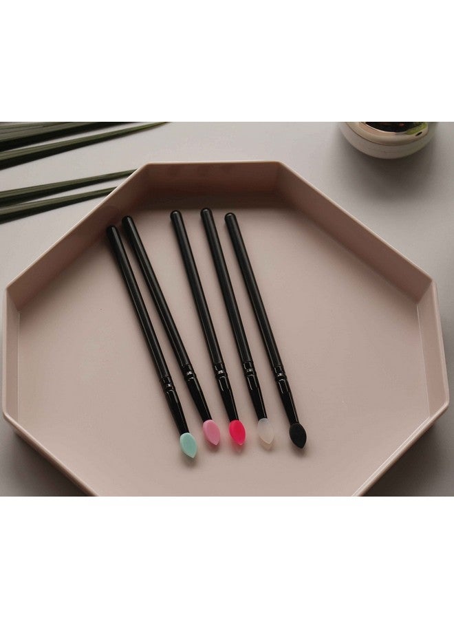 5 Pcs Silicone Eyeshadow Brushes. Professional Applicators For Glitter Shimmer Eyeshadow (Five Colors)