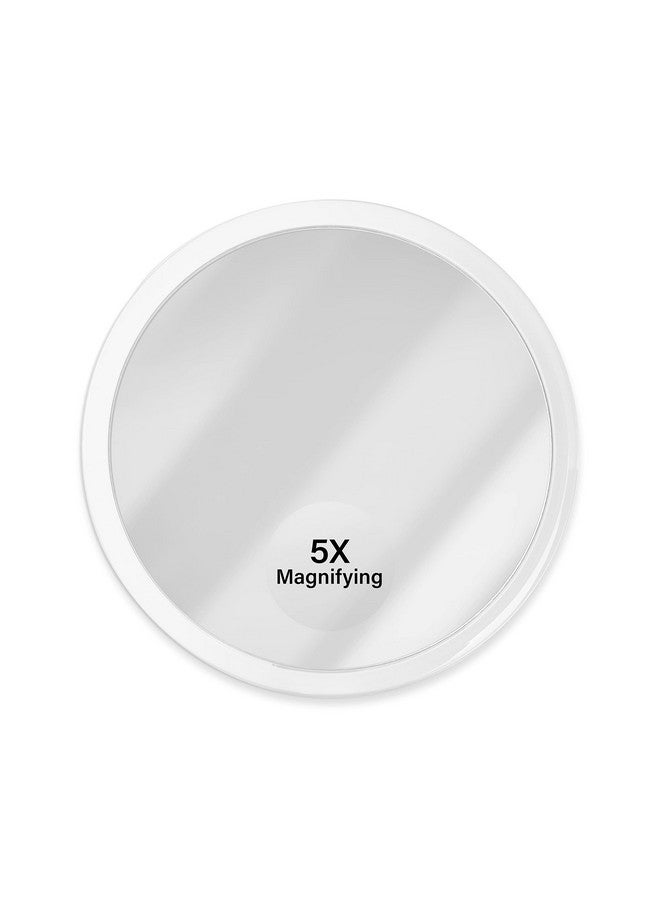 6” 5X Magnifying Mirror Compact Suction Cup Makeup Mirror With 5X Magnification For Bathroom Shower Beauty & Skin Care Brow Threading & Tweezing