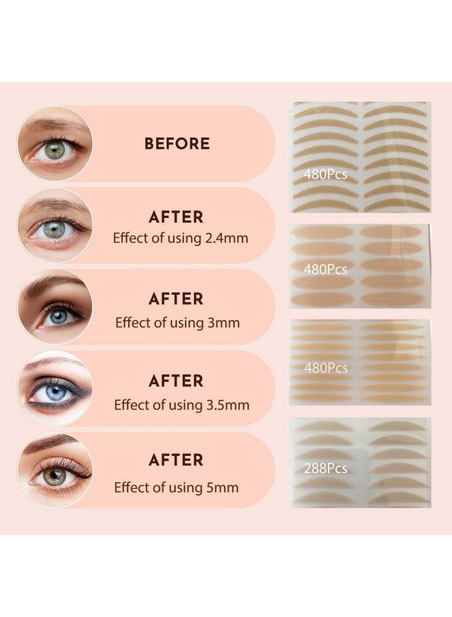 1728Pcs Premium Quality Complexion Natural Invisible Single Side Eyelid Tape Stickers Medicaluse Fiber Eyelid Lift Strip Instant Eye Lift Without Surgery Perfect For Uneven Monoeyelids