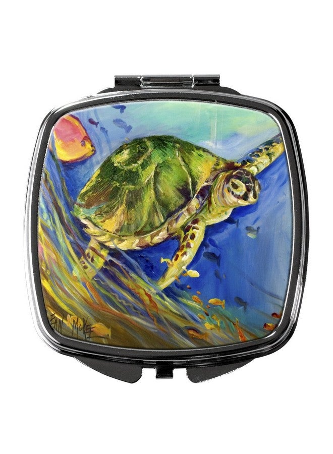 Jmk1262Scm Loggerhead Sea Turtle Compact Mirror Decorative Travel Makeup Mirror For Women Girls Gifts Pocket Makeup Mirror Folding Handheld