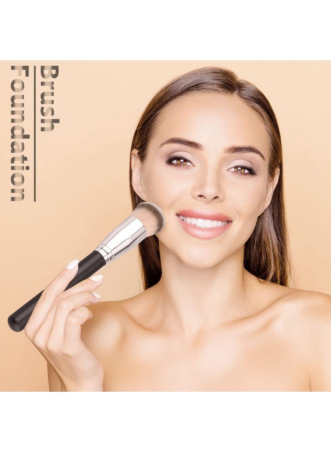 Foundation Brush For Liquid Makeuppremium Synthetic Angled Kabuki Blending Makeup Brush Perfect For Any Lookfor Blending Liquidbuffingcreamsculptingmineral Makeup（Two Models）
