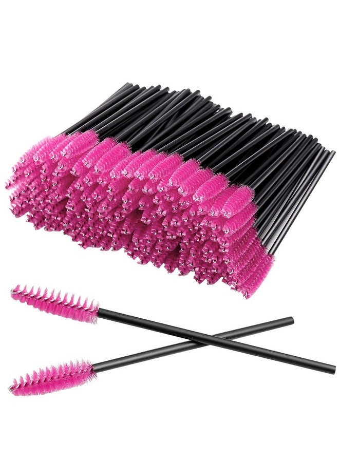 100 Pack Mascara Wands Disposable Eyelash Mascara Eyebrow Brushes Applicator Makeup Cosmetic Brush For Eyelash Extensions Mascara Use(Rose)