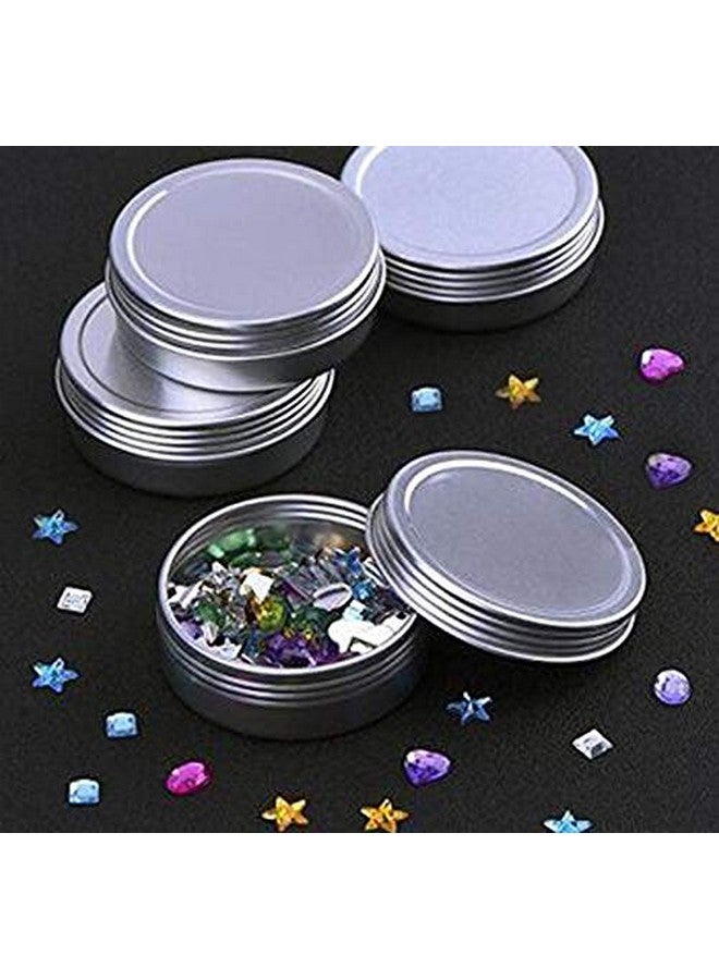 12Pcs Silver Empty Refillable Aluminum Tins Cosmetic Makeup Cream Sample Storage Container Bottle Vial Jars For Lip Balm Eye Shadow Powder Nail Art Loose Tea(5G0.17Oz)