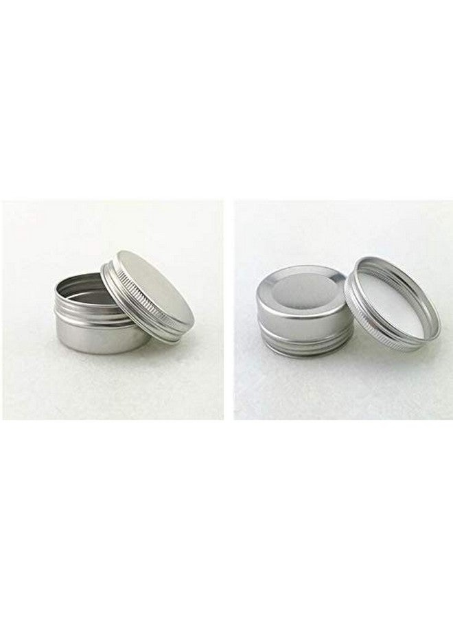 12Pcs Silver Empty Refillable Aluminum Tins Cosmetic Makeup Cream Sample Storage Container Bottle Vial Jars For Lip Balm Eye Shadow Powder Nail Art Loose Tea(5G0.17Oz)