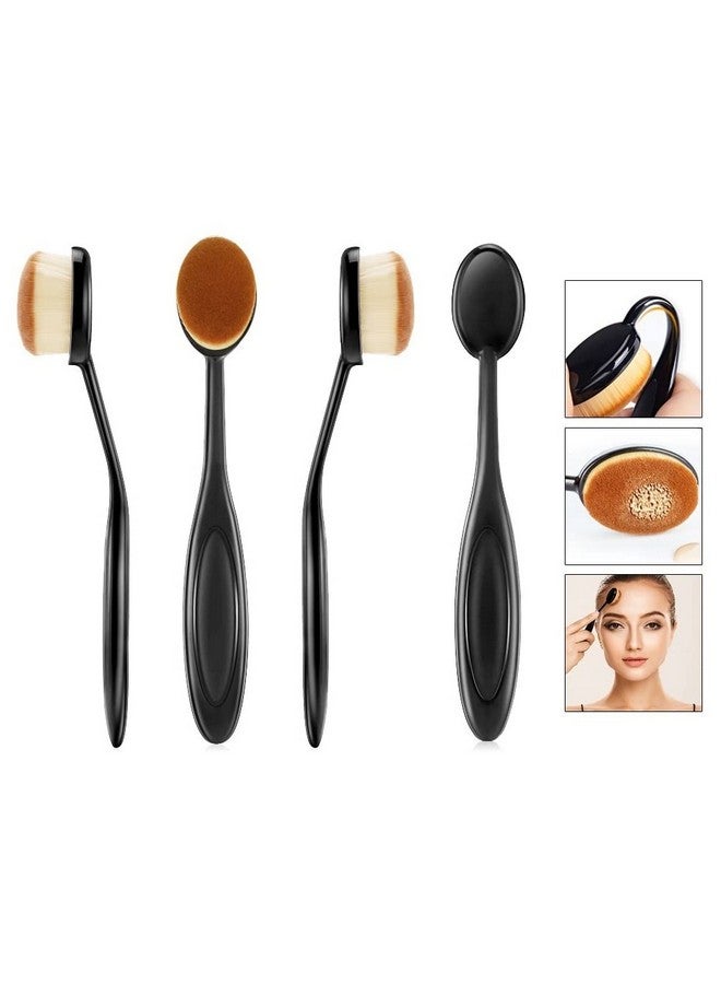 1 Count Toothbrush Type Foundation Makeup Brush Used For Mixing Liquid Face Cream Or Flawless Powder Cosmetics Black