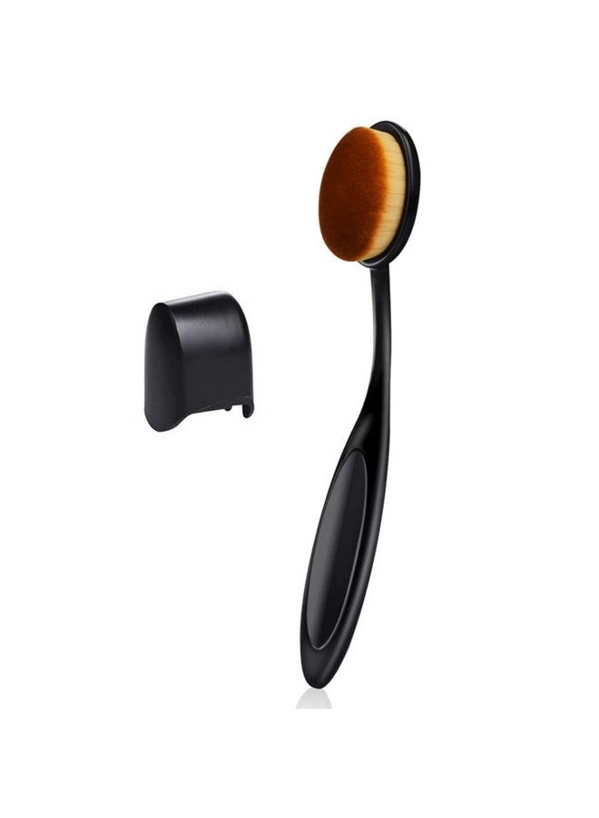 1 Count Toothbrush Type Foundation Makeup Brush Used For Mixing Liquid Face Cream Or Flawless Powder Cosmetics Black