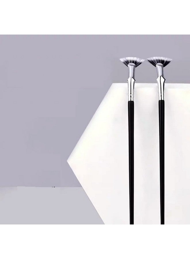 Fan Mascara Brushes Eyelash Eyebrow Brush Makeup Brush Eye Lashes Makeup Tools Eyelash Brush Eyebrow Brush Eye Shadow Brush2Pcs(Bent)