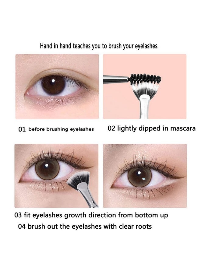 Fan Mascara Brushes Eyelash Eyebrow Brush Makeup Brush Eye Lashes Makeup Tools Eyelash Brush Eyebrow Brush Eye Shadow Brush2Pcs(Bent)