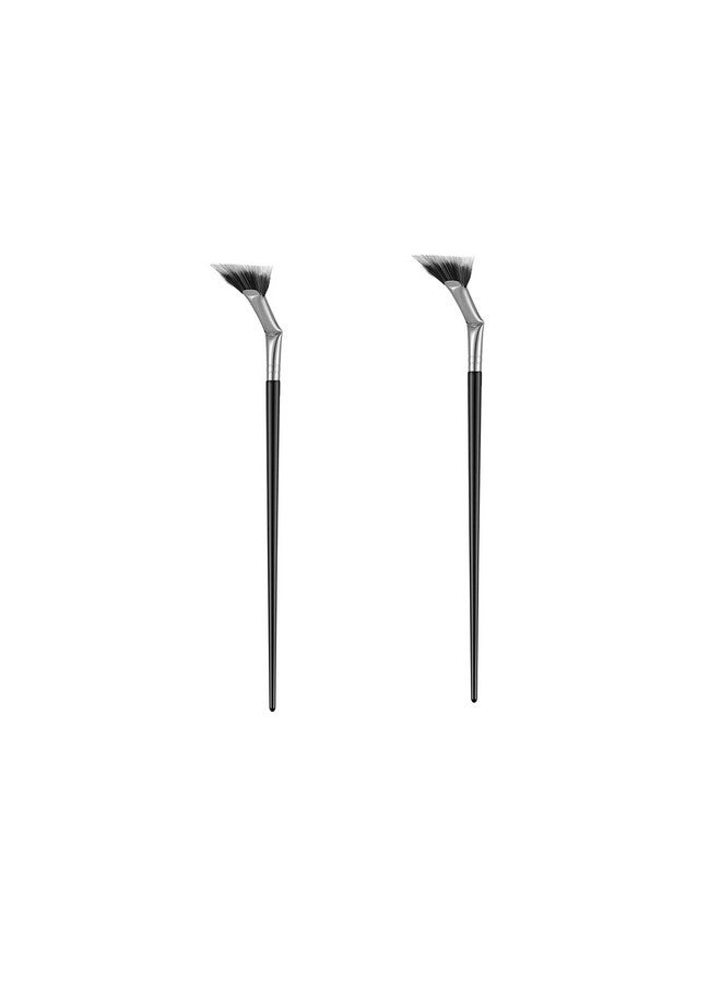 Fan Mascara Brushes Eyelash Eyebrow Brush Makeup Brush Eye Lashes Makeup Tools Eyelash Brush Eyebrow Brush Eye Shadow Brush2Pcs(Bent)