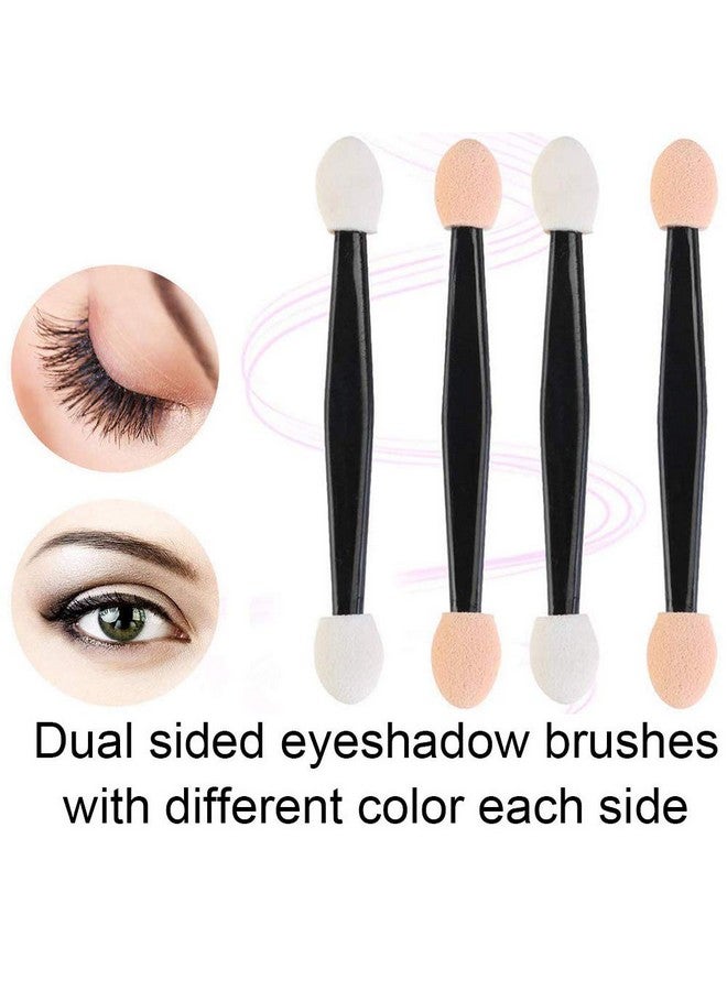 50Pcs Disposable Eyeshadow Brush Eyeshadow Stick Lip Brush Sponge Applicator Oval Makeup Tooldouble Ended And Dual Sides Colors Design3Inch Black