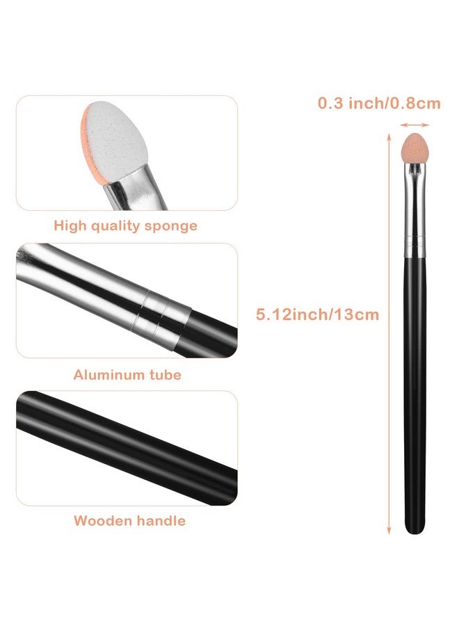 5 Pieces Eyeshadow Makeup Brushes Portable Reusable Eye Shadow Applicator Brush Set Washable Dual Sides Soft Sponge Makeup Applicator Brush For Eyeshadow Blending (5Pcs Black)