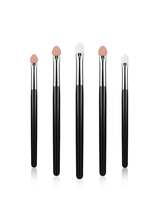 5 Pieces Eyeshadow Makeup Brushes Portable Reusable Eye Shadow Applicator Brush Set Washable Dual Sides Soft Sponge Makeup Applicator Brush For Eyeshadow Blending (5Pcs Black)