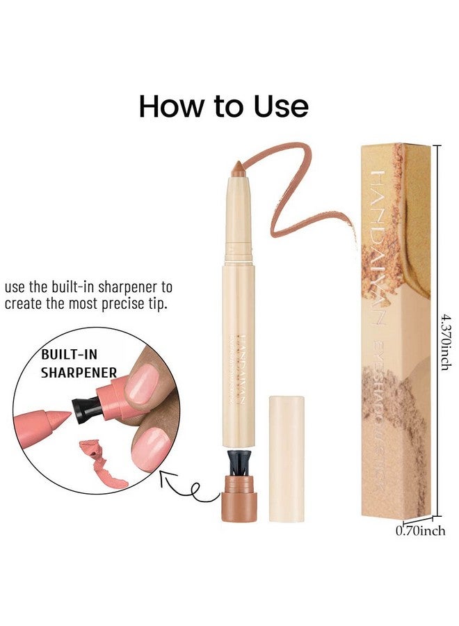 3 Pcs Cream Eyeshadow Stick Eyeliner Pencil Metallic Brown Gold Eyeshadow Sticktwistup Design & Builtin Sharpener Easytoapply And Compact For Travelcrueltyfree And Vegan