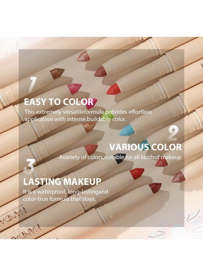 3 Pcs Cream Eyeshadow Stick Eyeliner Pencil Metallic Brown Gold Eyeshadow Sticktwistup Design & Builtin Sharpener Easytoapply And Compact For Travelcrueltyfree And Vegan