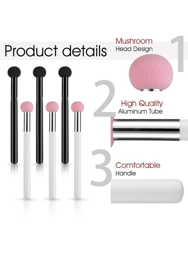 6 Pieces Sponge Makeup Applicator Mushroom Powder Puff With Handle Concealer Powder Brush Eye Makeup Eyeshadow Sponge Brush Washable Foundation Brushes For Women Girls