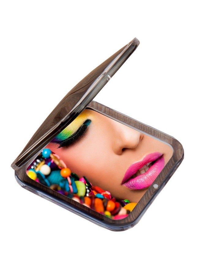 Compact Mirror For Purse Pocket Mirror True Image&10X Magnification (Black)