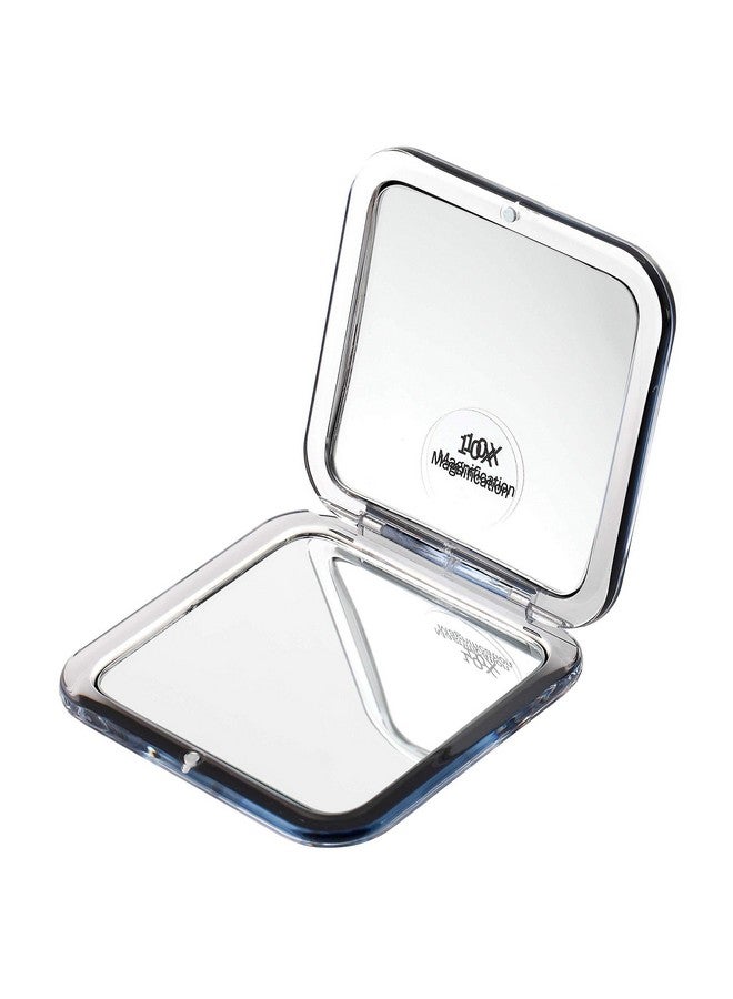 Compact Mirror For Purse Pocket Mirror True Image&10X Magnification (Black)