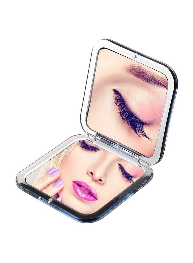 Compact Mirror For Purse Pocket Mirror True Image&10X Magnification (Black)