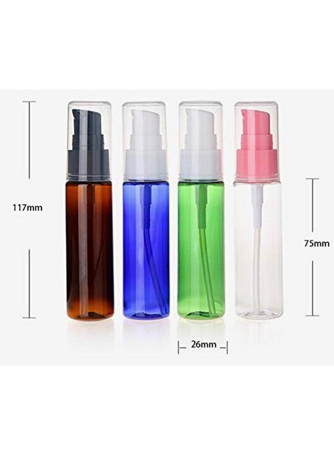 6Pcs 30Ml1Oz Empty Refillable Plastic Lotion Pump Bottles Portable Cosmetic Makeup Sample Storage Container Vial Pot For Shower Gel Shampoo Toiletries Liquid(Blue)