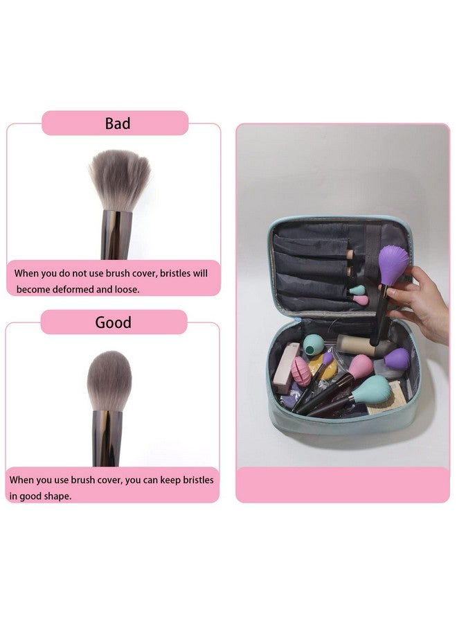 4 Pcs Silicone Makeup Brush Covers Brush Bubbles For Protecting Bristles From Getting Crushed And Keeping Cosmetic Bag Clean (Mint Green)