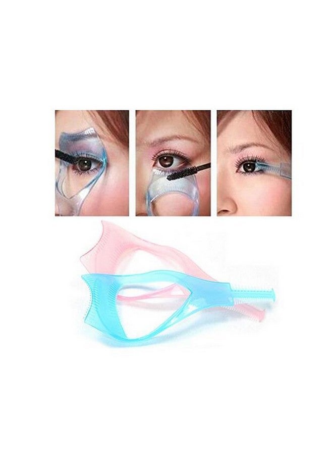 2Pcs Women Lady Upper Lower Eyelash Mascara Guard Applicator Guide Template With Eyelash Comb Girls Plastic Eye Lash Assistant Helper Stencil Shaper For Beginners Cosmetic Makeup Tools