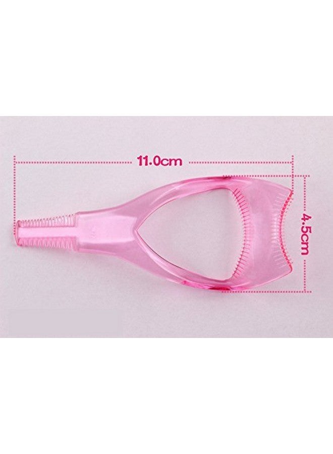 2Pcs Women Lady Upper Lower Eyelash Mascara Guard Applicator Guide Template With Eyelash Comb Girls Plastic Eye Lash Assistant Helper Stencil Shaper For Beginners Cosmetic Makeup Tools