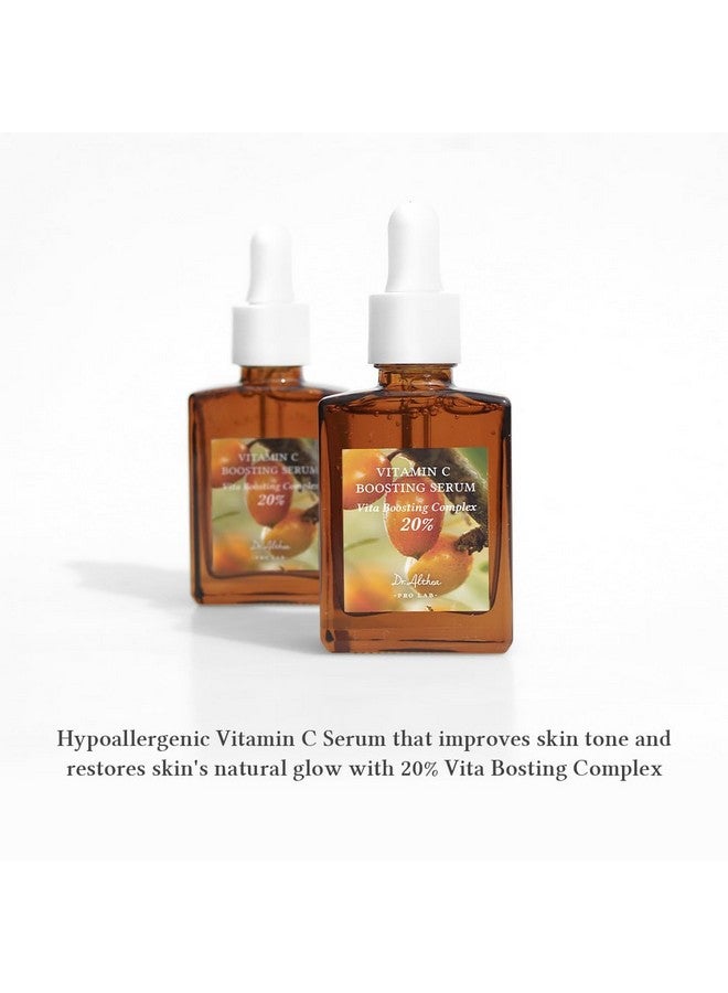 Vitamin C Boosting Serum 20% Vita Boosting Complex 8 Different Hyaluronic Acid Brightening Antiaging Facial Serum For Dark Spots Fine Lines Uneven Skin Tone Korean Skincare