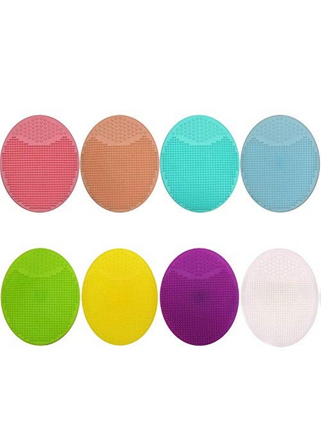 8Pcs Soft Silicone Face Cleanser Handheld Mat Silicone Face Brush 8 Colors