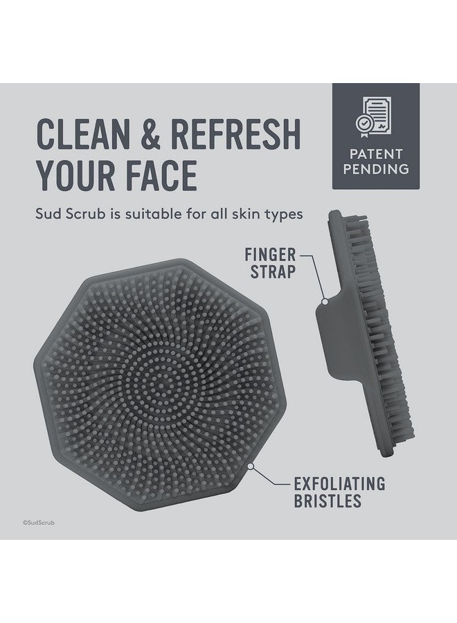 ® Antimicrobial Silicone Face Scrubber 1 Pack Gentle Face Exfoliator For Sensitive Skin Eco Friendly Facial Cleansing Brush Exfoliating Face Brush For Men And Women (Charcoal)