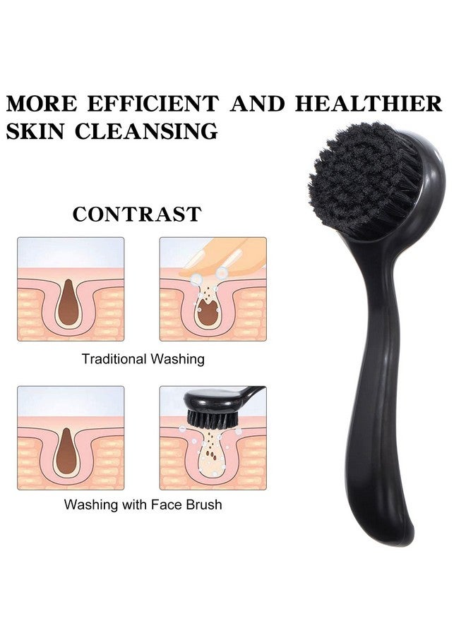 2 Pcs Large Facial Cleansing Brush Charcoal Bristles Black Ooloveminso Manual Face Brushes For Deep Cleansing And Exfoliating Face Scrubber To Massage Pore Exfoliation Makeup Remove And Skin Care