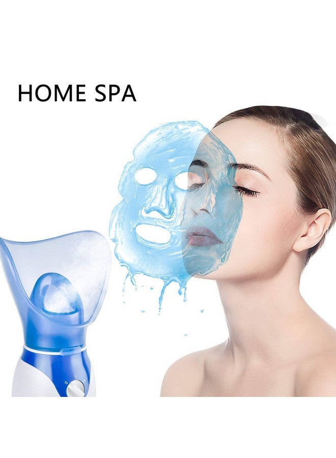 Face Steamer For Facial Deep Cleaning Facial Steamer For Women 2 Modes Nano Ionic Facial Steamer For Unclogs Pores Hydrating Blue(Include Blackhead Remover Kit Brush Headband)