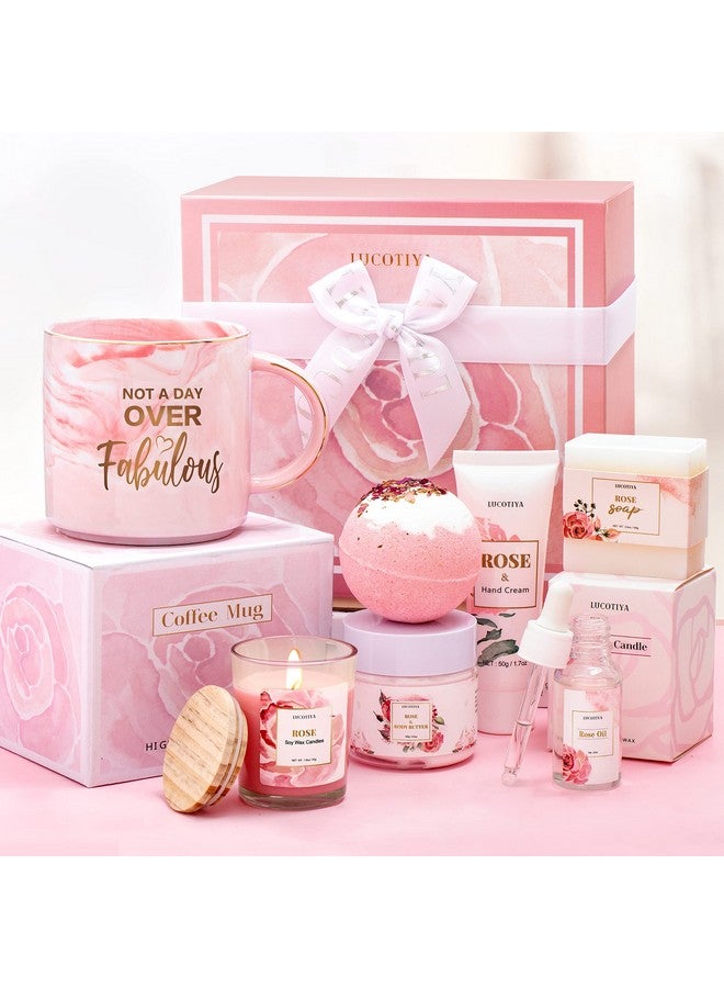 Birthday Gifts For Women Best Spa Gifts Baskets Box For Her Wife Mom Best Friend Mother Grandma Bday Bath And Body Kit Sets Self Care Present Beauty Products Package Rose Scent
