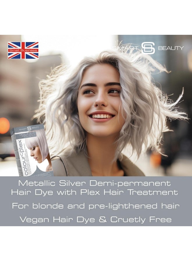 Silver Hair Dye Permanent Silver Toner For Bleached Hair Demi Permanent Hair Colour With Plex Antibreakage Technology That Protects Rebuilds Restores Hair Structure Cruelty Free